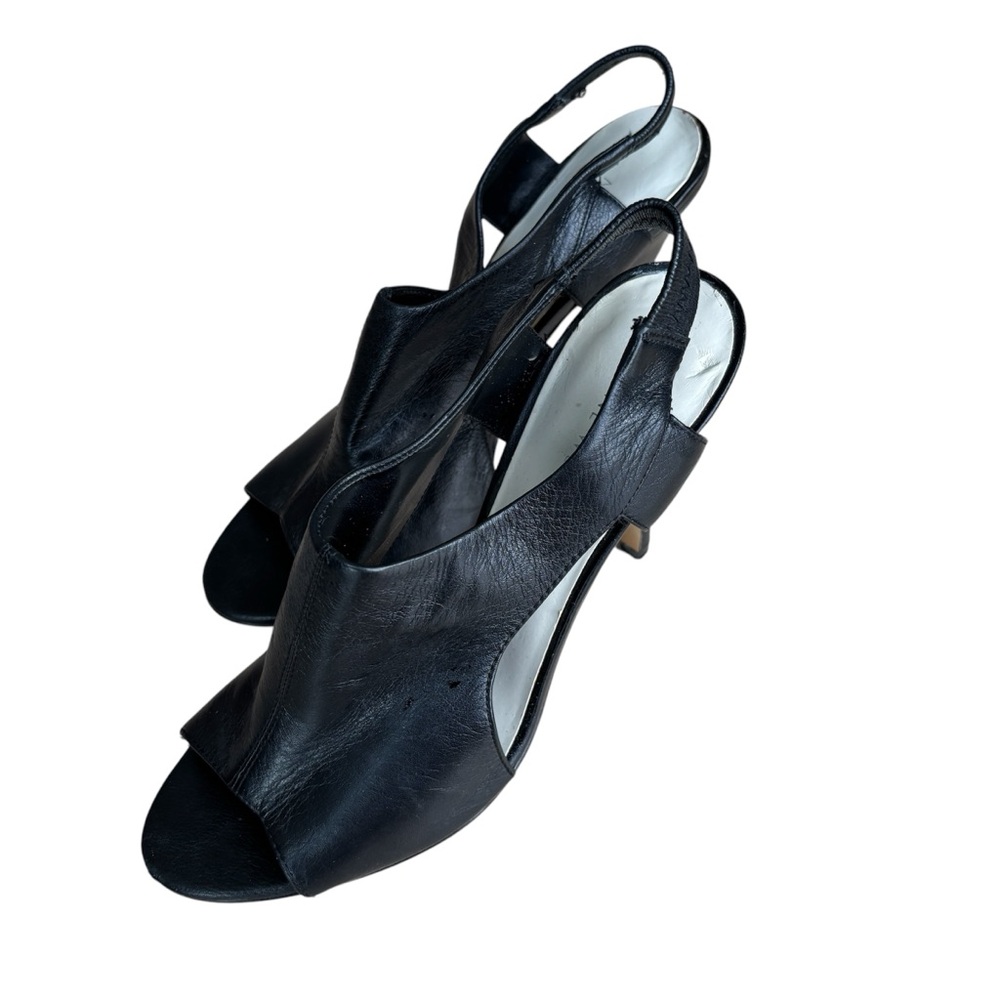 Nine West Black Leather Slingback Heels - classic party elegant Size 7M